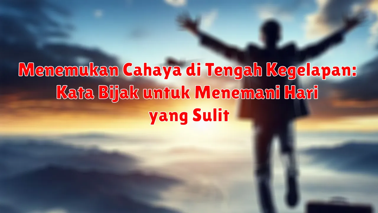 Menemukan Cahaya di Tengah Kegelapan: Kata Bijak untuk Menemani Hari yang Sulit